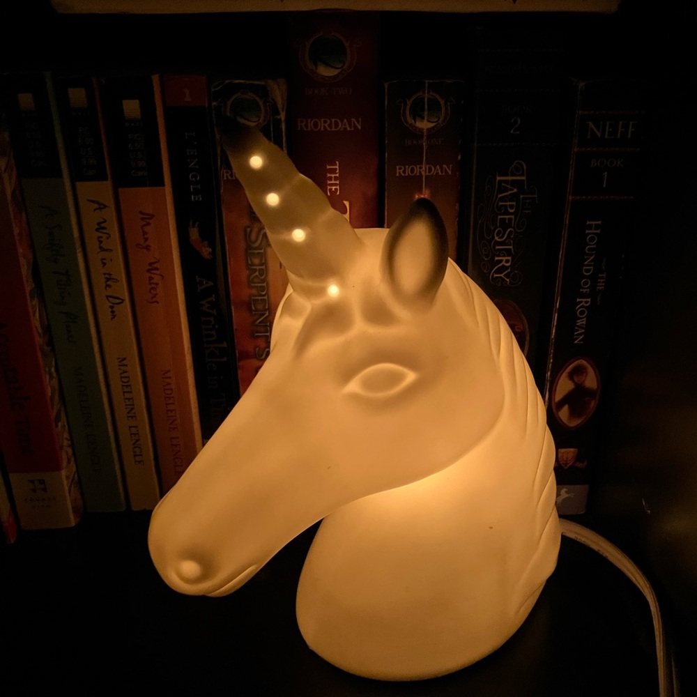 White Unicorn Ceramic Nightlight